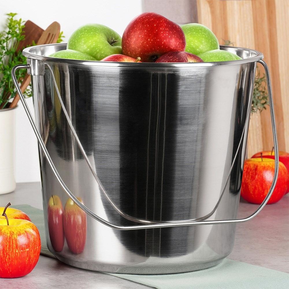 Orion Stainless Steel Bucket with Handle, 12 L, 27 x 27 cm
