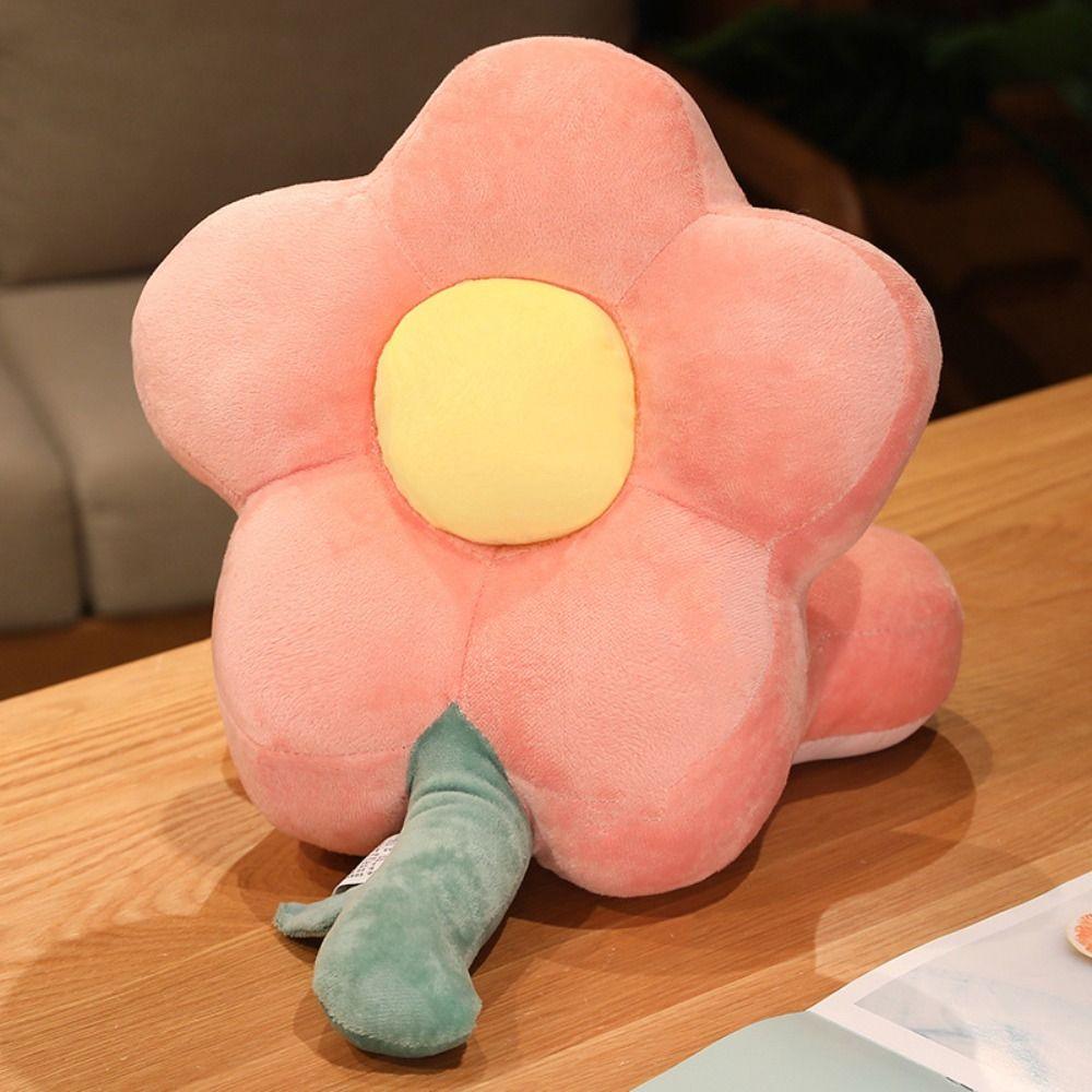 Plush&Ice Silk Hand Warmer Pillow Double-sided Flower Pillow Stuffed Toy  Female Gift