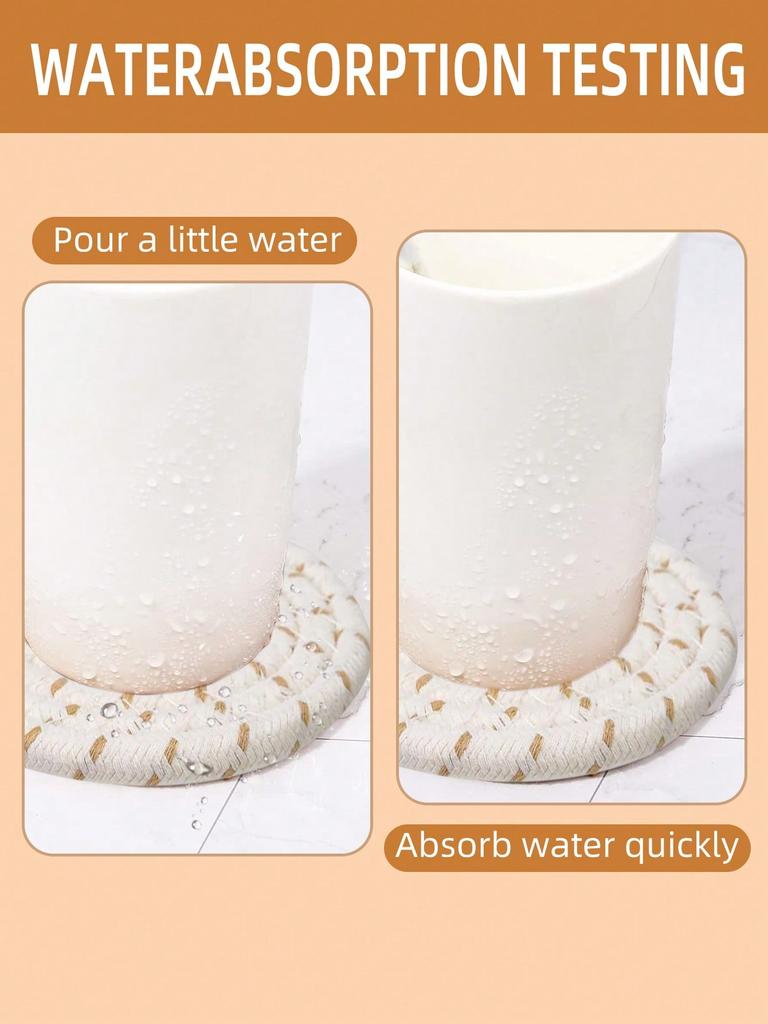 Набор из 8 подставок с подставкой, Минималистичные плетеные подставки для стола, Кухонные термостойкие подставки для стола и толстые изоляционные подкладки для кухни.