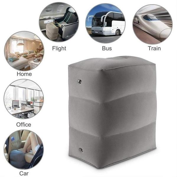 Portable Travel Office Inflatable Foot Leg Rest Pillow Cushion Pad Kids Bed Airplanes Cars Buses Trains