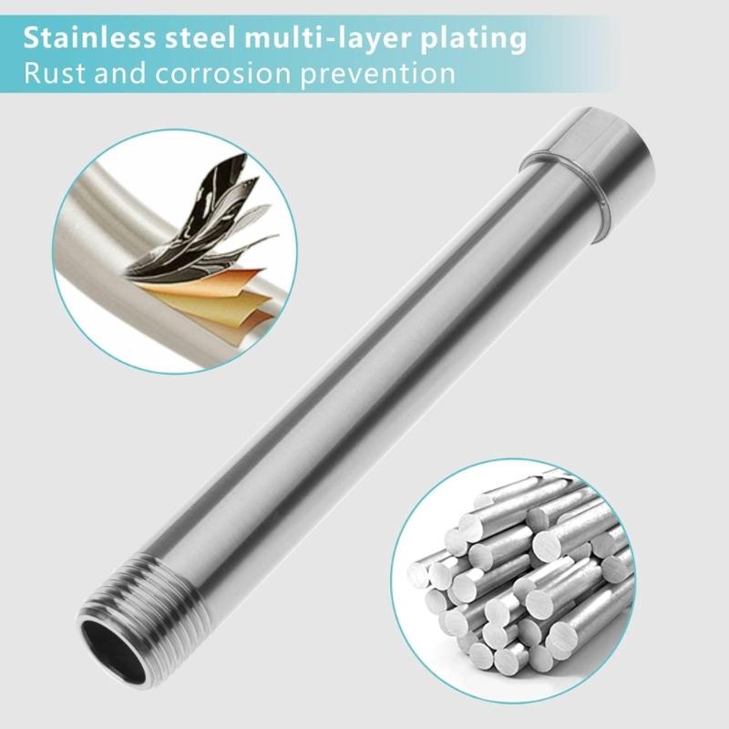 Универсальная удлинительная трубка для душевой стойки с резьбой G1/2, нержавеющая, фитинг-удлинитель для душа, подходит для ванной комнаты