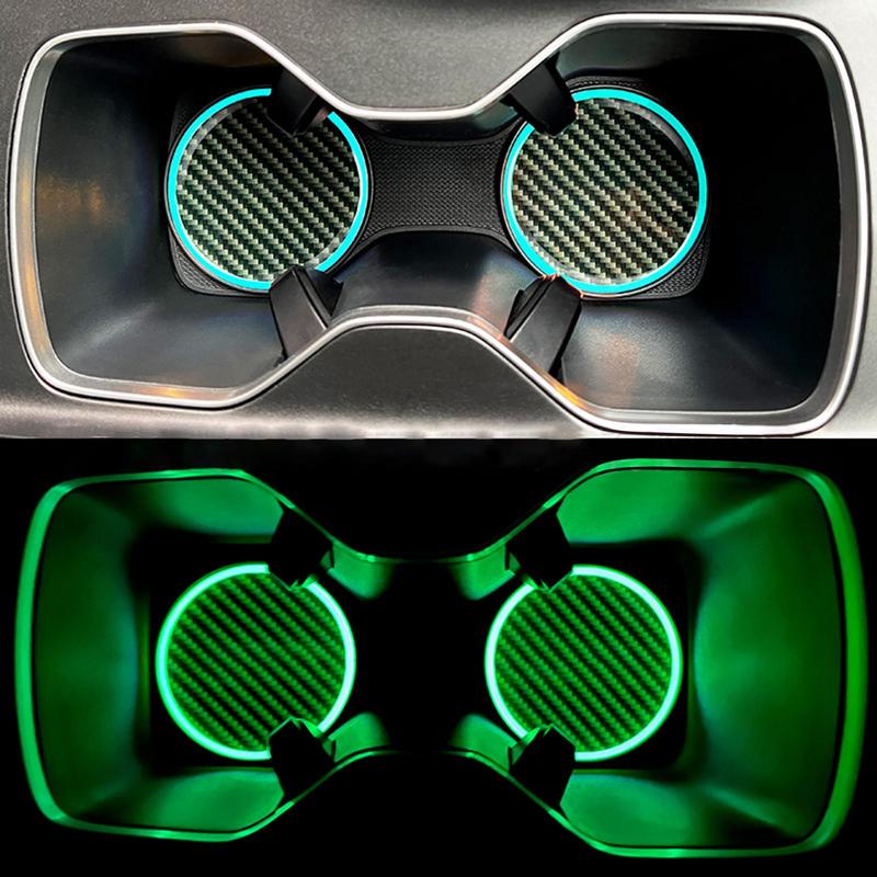 Ночные светящиеся подставки для подставок для салона автомобиля противоскользящий коврик ночник автомобильный коврик для стакана отделение для стакана с водой украшения для автомобиля аксессуары