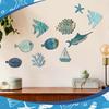 10Pcs/Set Fish Wall Decoration Coastal Style Wooden Fish Beach Theme Wall Art Fish Ornament for Walls Doors Bedrooms Living Rooms