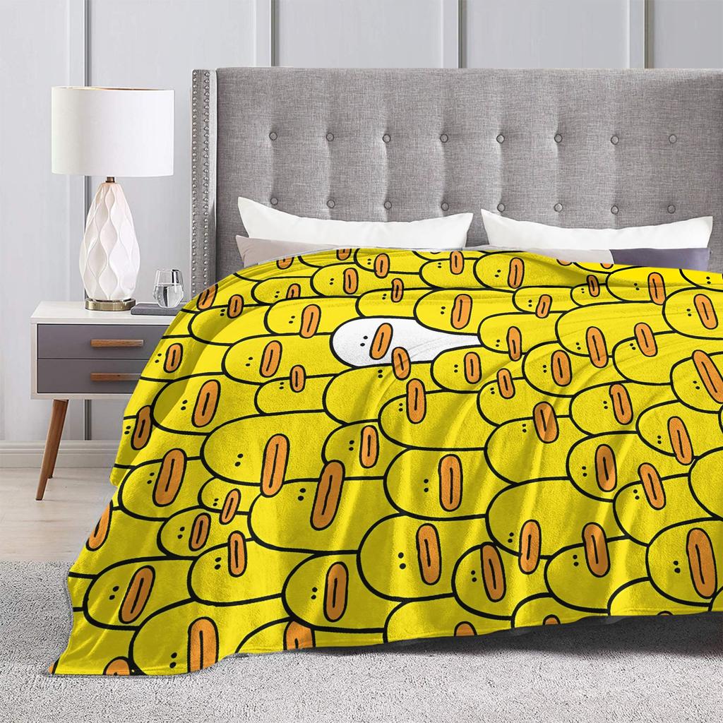 Yellow Duck Plush Blanket Students Flannel Throw Blanket For Home Decor Warm Custom Quality Bedspread Gift