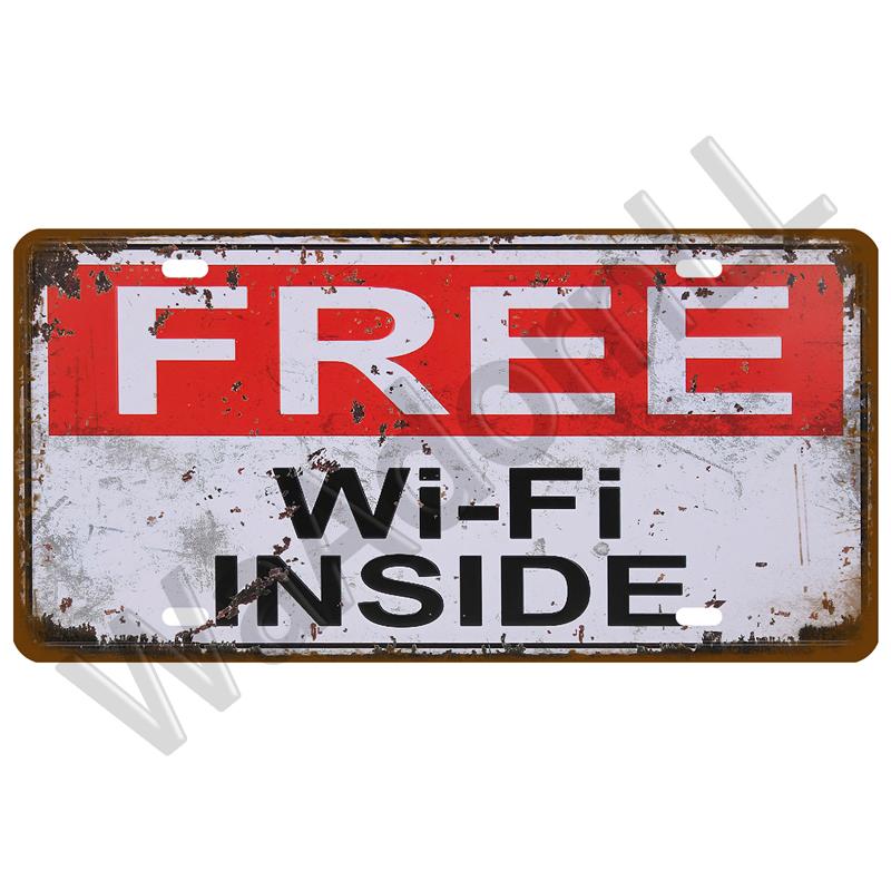 Винтажная жестяная табличка Toile Smile Welcome WIFI D Ретро Металлическая художественная пластина для декора стены магазина Туалеты Дорожный указатель