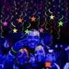 40 Pcs Glow Paper Star Hanging Swirl Decoration Glow In