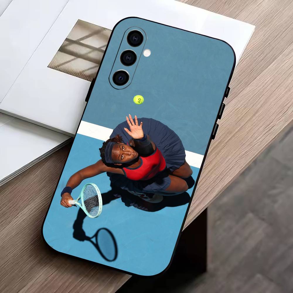 C-Coco Gauff Phone Case For Samsung Galaxy A73,A72,A71,A70,A53,A52,A51,Soft Silicone Black Cover