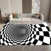 Визуальный 3D Черно-белый Сетчатый Иллюзия Вихревая Ловушка Коврик Ковер для Спальни Дивана Гостиной Декор ковер