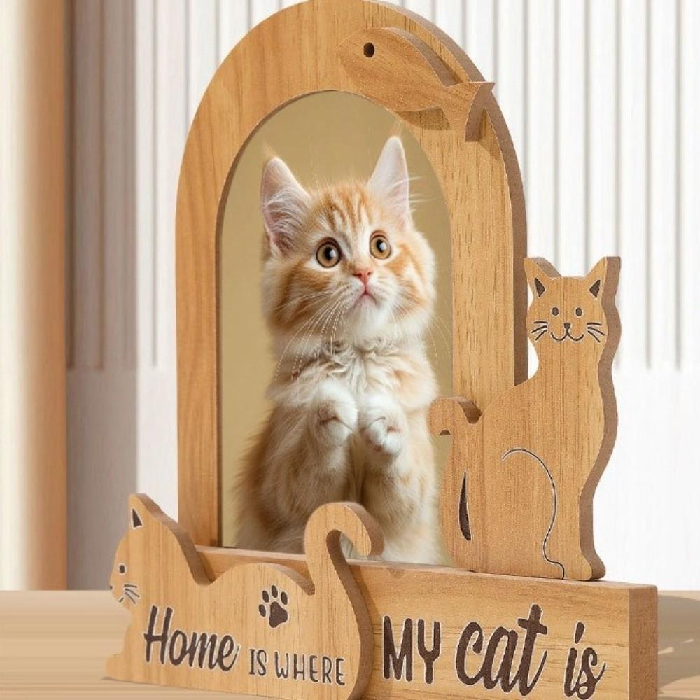 Wood Pet Photo Frame Dog/Cat Shape Photo Album Frame Picture Frame  Pet Lovers