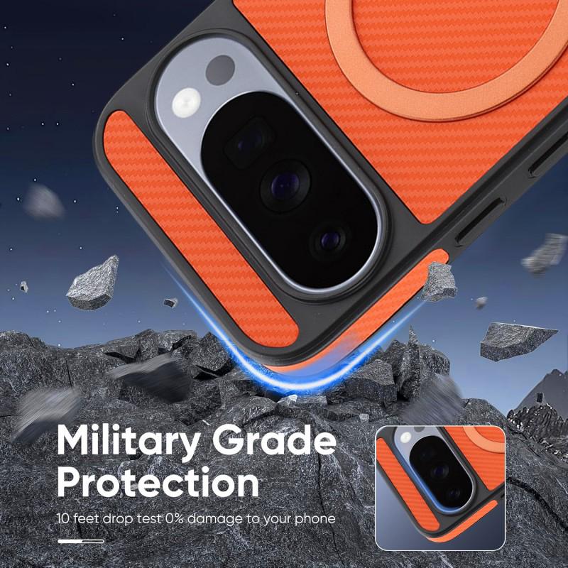 Магнитный чехол из углеродного волокна для Google Pixel 9/10/11 Pro XL - Ударопрочный защитный чехол