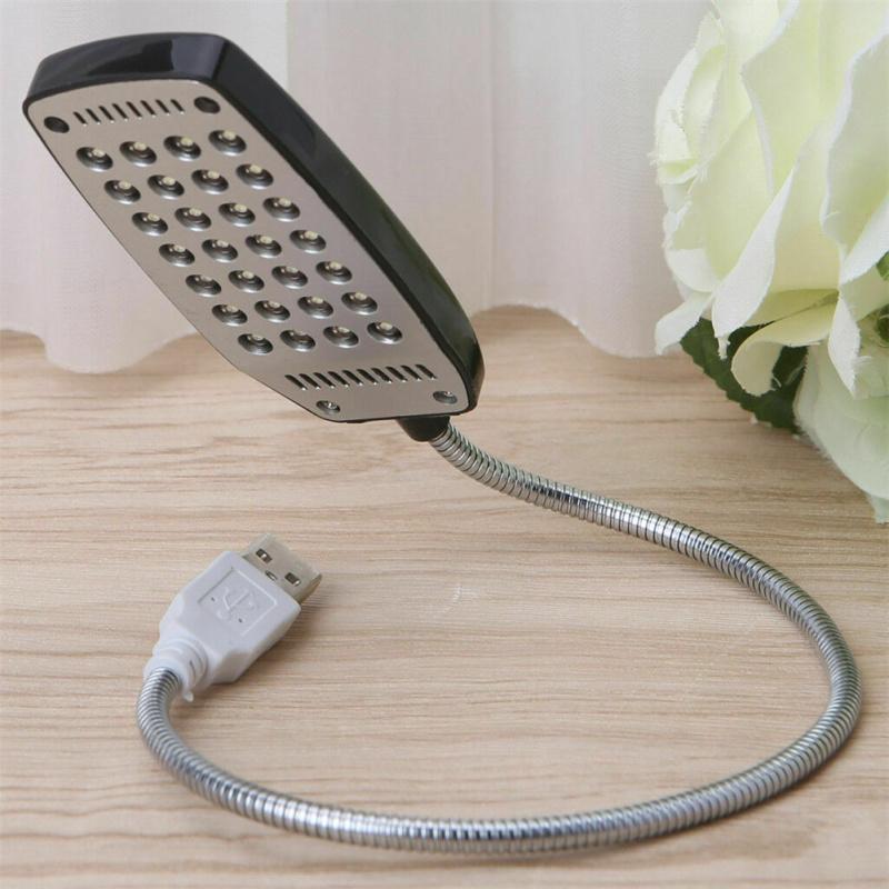 Металлический гибкий мини-светильник для чтения Зарядка через USB Вращение на 360 градусов Высокая яркость 28 светодиодных головок