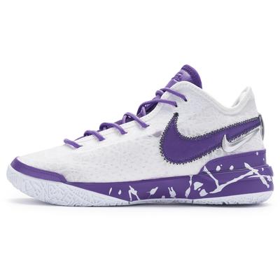 Баскетбольные кроссовки LeBron NXXT Gen, нескользящие, износостойкие, средней высоты, мужские, Бело-фиолетовые, Азиатская версия, DR8788-101(Команда80-)