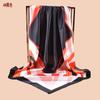 Spring new fashion big shawl simulation silk simple geometric printing silk scarf head scarf 91 satin square scarf