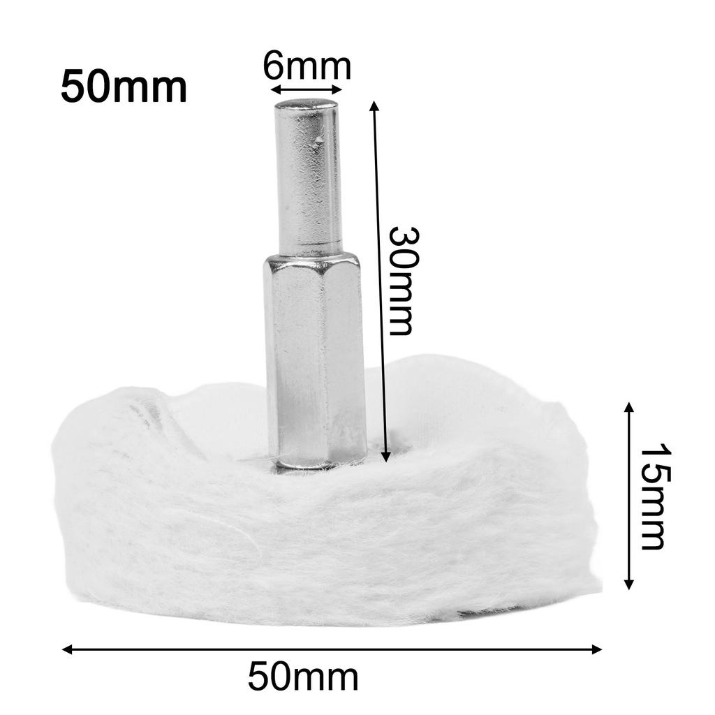 Accessories Polishing Wheels Cotton Cloth White With Connecting Rod 1 Set