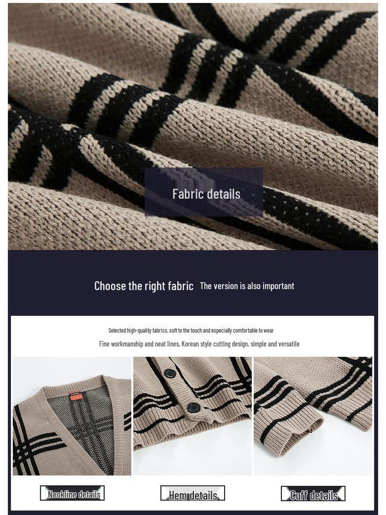 Мужской кардиган свободного кроя в японском корейском стиле