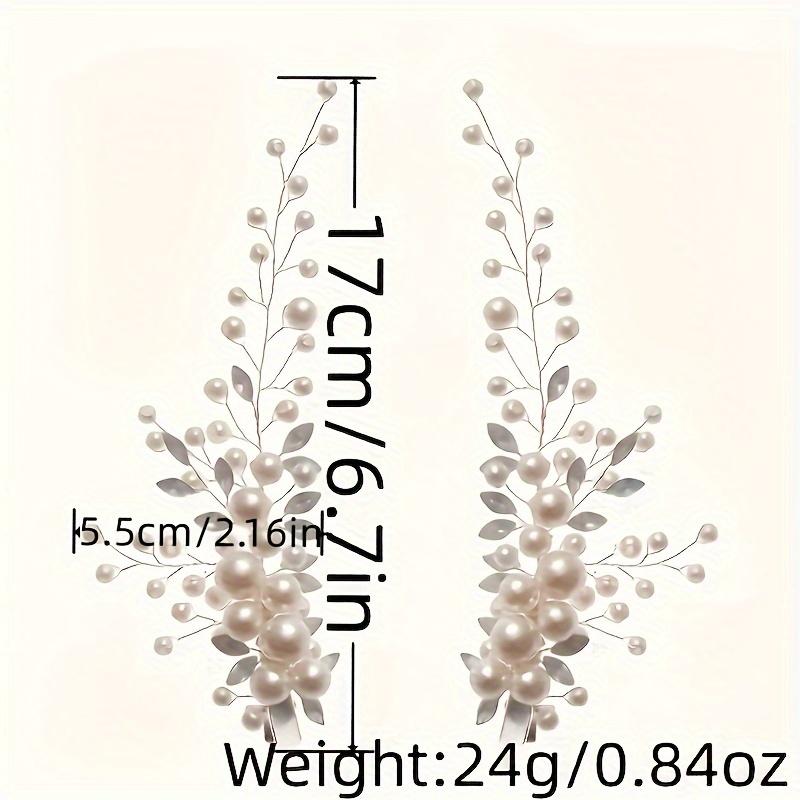 2pcs Elegant Exquisite Romantic Faux Pearl Branches Hair Clips Women Girls Casual Party Wedding Supplies Princess Fairy Style Bridal Fresh Hair
