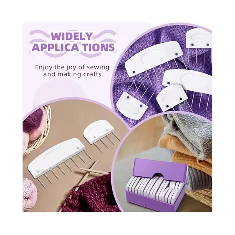 Набор для блокировки вязания 20 шт. из нержавеющей стали, гребни и штифты для блокировки вязания 2 разных размеров для самостоятельного вязания крючком