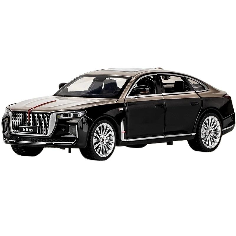 1/24 HONGQI H9 High Simulation Diecast Metal Alfa Модель автомобиля Звук Свет Инерционный механизм Коллекция Детские игрушки Подарки F568