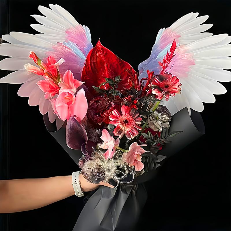 10 наборов крыльев для букета цветов своими руками, упаковочный материал «Небо и птицы», 5 цветов