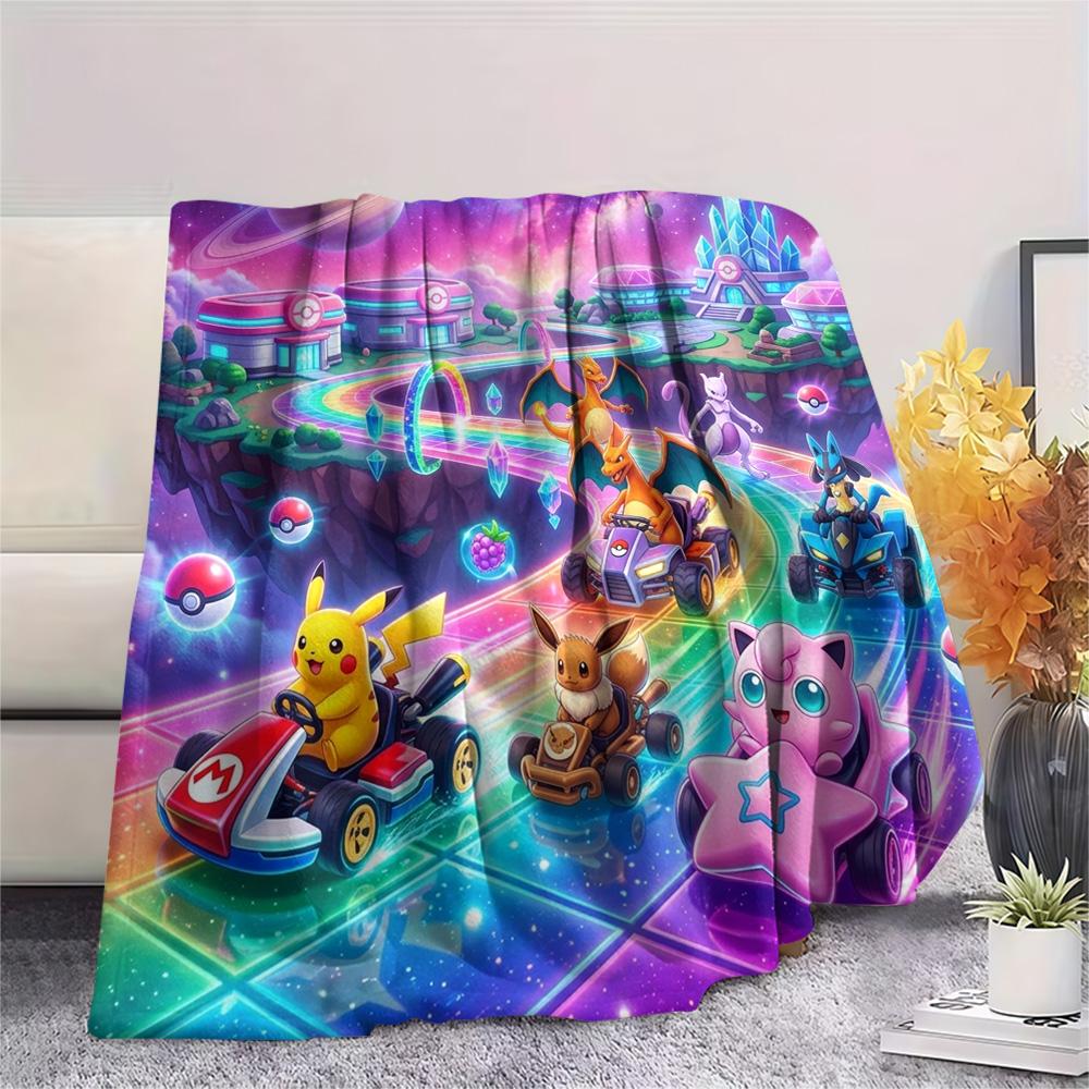 Pokemon Pikachu Print Flannel Blanket, Ultra Soft High Quality All Seasons Warm Throw, Home Decor Cozy Blanket, Perfect Christmas Gift
