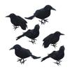 6x Simulation Halloween Crows Birds Raven Prop Handmade Animal Model Black Feathered for Party