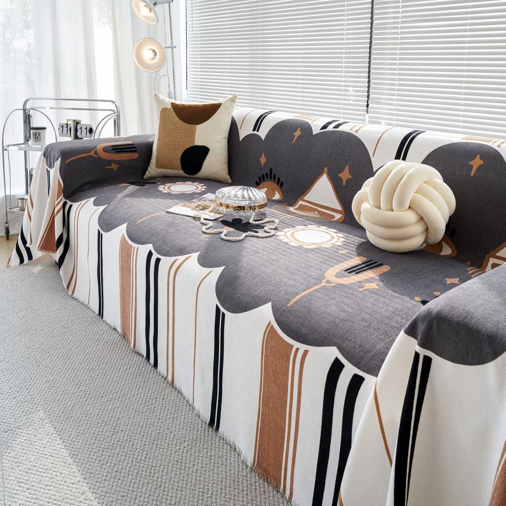 Living Room Couple Position Modern Waterproof Camping Picnic Blanket Cover  Nordic Chenille Sofa Cover Mat Throw Blankets