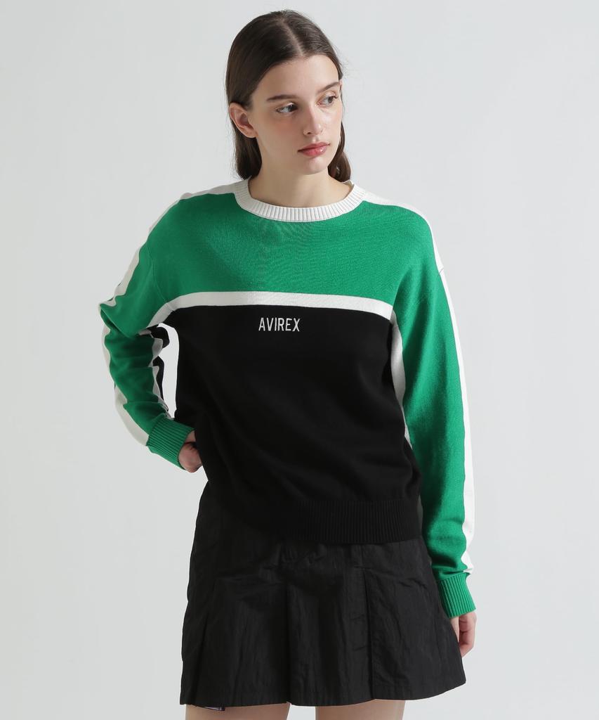 AVIREX MULTI-TONE KNIT PULLOVER women's F 010 black 783-6140601