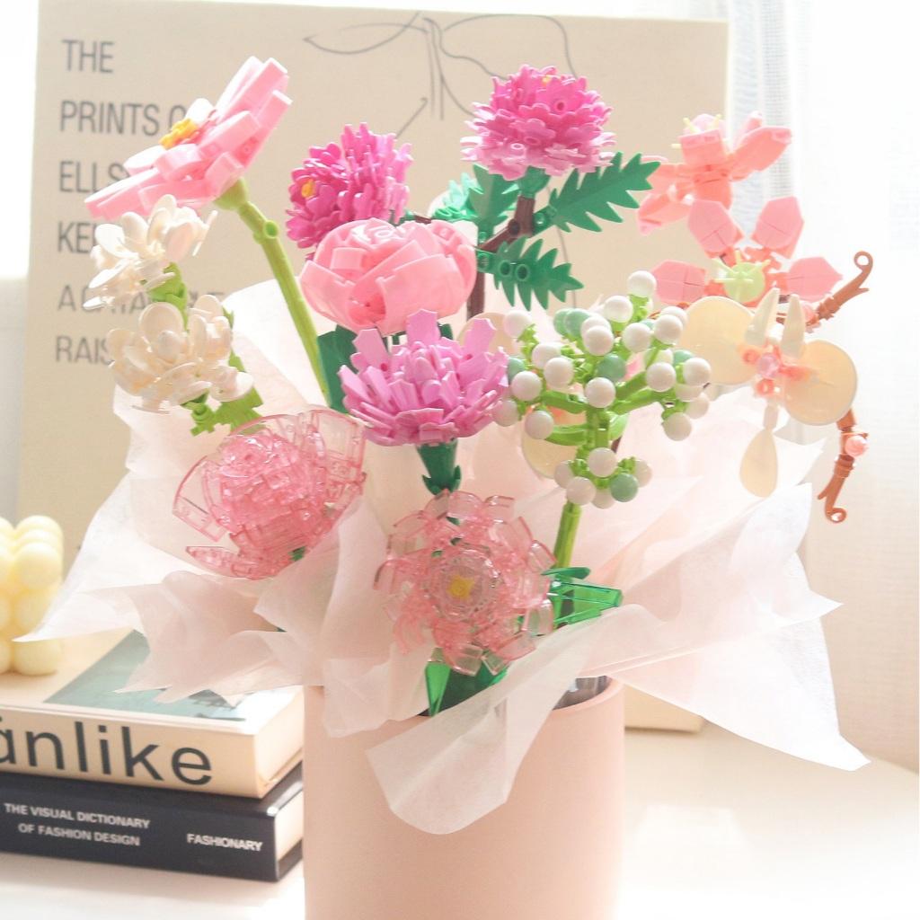 Flowers Bouquet DIY Plants Minifigures Building Blocks Education Toys Gift Desk Decoration for Girls and Family