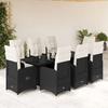 VidaXL Garden Bistro Set 9 Pcs Cushions Black Poly Rattan 3276997