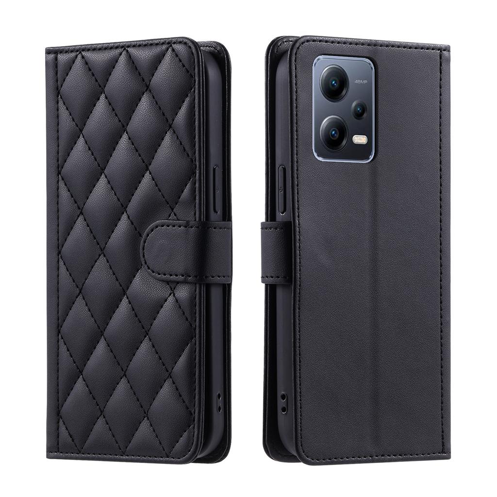 For Xiaomi Redmi Note 8,Poco M3,Redmi 10X 4G,Redmi Note 9 Pro,Note 11,Note 12,K50,K60...PU Leather Diamond Checkered Pattern Wallet Handbag Case Cover