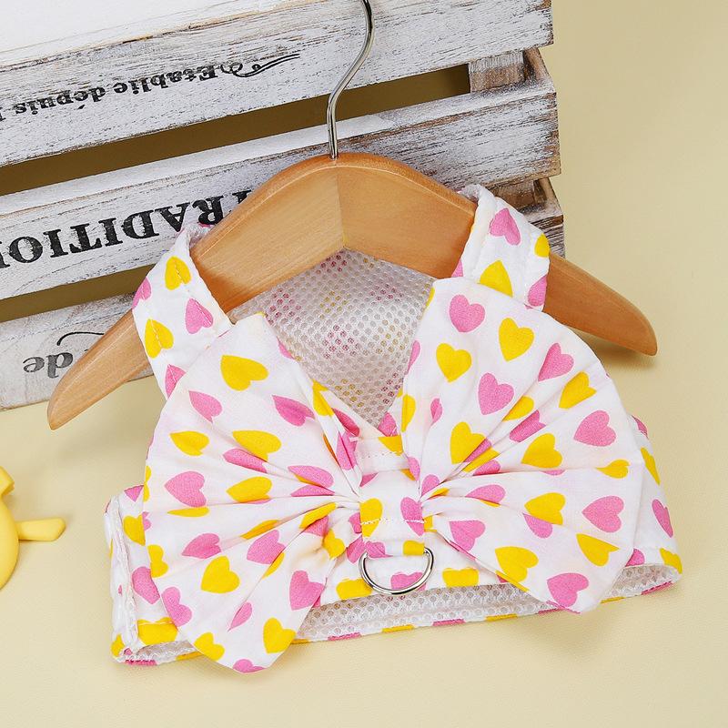 Милый питомец кошка маленькая собака померанский шпиц би медведь собачья одежда бант нагрудный ремень поводок для выгула собаки жилет