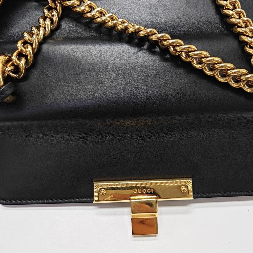 [Pre-Owned] Padlock Small Black Leather Crossbody Bag - Good #1PGN4EI