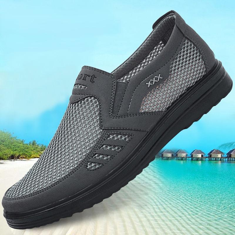2024 Men'S Casual Shoes, Men Summer Style Mesh Flats for Men Loafer Creepers Casual High-End Shoes Very Comfortable Dad Shoes