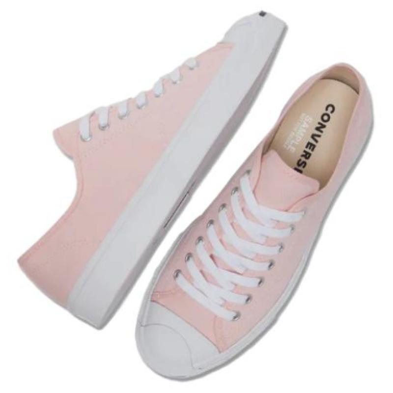 Converse Jack Purcell удобные и простые нескользящие и износостойкие низкие кеды унисекс бело-розовые
