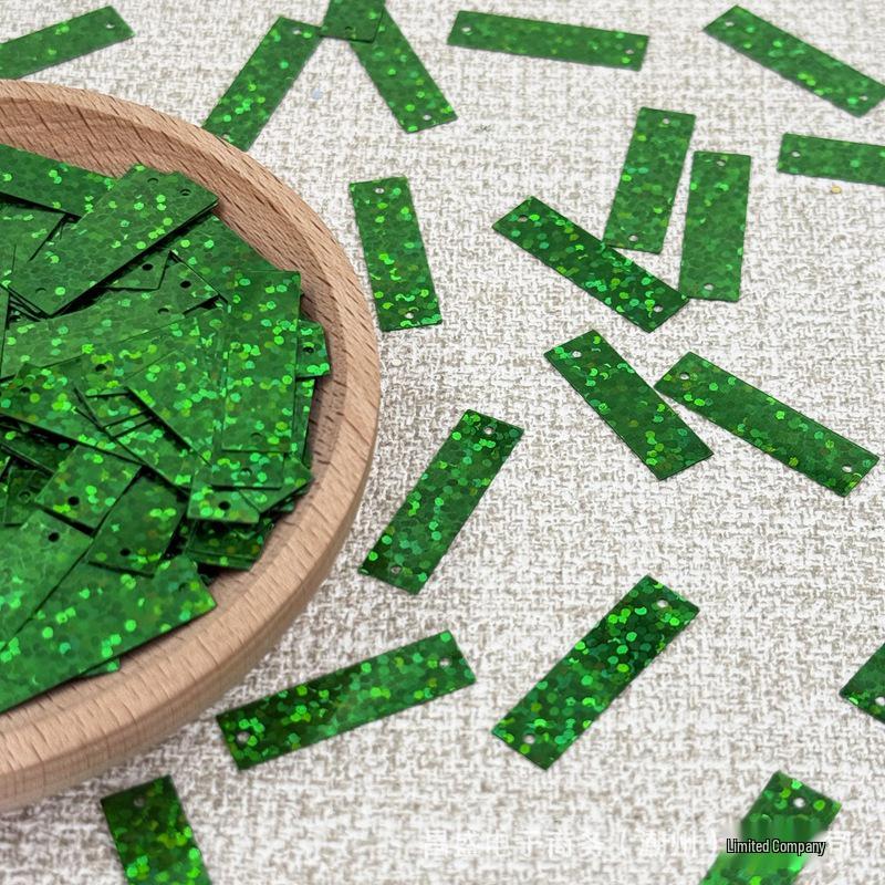 Прямоугольные пайетки 7×25 мм с двумя отверстиями для DIY-украшений и аксессуаров для свадебных платьев
