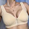 Breathable Plus Size Front Clasp Bra Wire Free Push Up Full Cup Wrapped Soft Bralette for Women