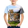 Summer Loose 3D T Shirt Funny Animal Children Tee Wolf Tiger Shirts Casual Short Sleeve Cartoon Kids Top Boys Girls