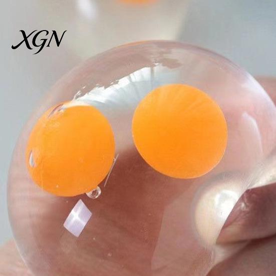 TPR Yolk Squeeze Toy 1/2/3Pcs Clear Egg Anxiety Education Single Double Anti-anxiety Fidget Soft Stretchy Stress Ball Party Favors Sensory