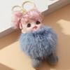 Baby Doll Pompom Baby Keychain Pink Hair Car Key Ring Fashion Fluffy Doll Keyring  Children