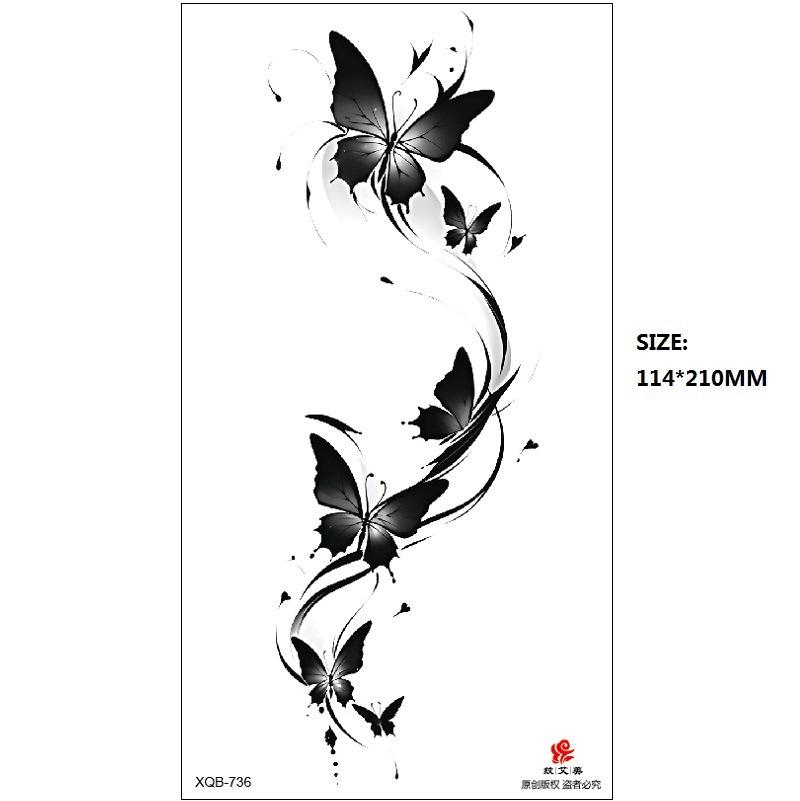 Набор наклеек для татуировки «Бабочка Роза Цветок» из серии «Эмми Блэк» на водную бумагу