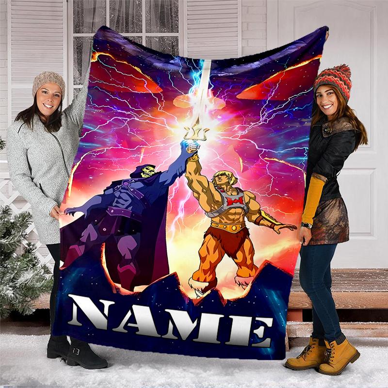 Personalized Custom Name Blanket - He-Man and the Masters of the Universe Print Design,Blanket for Sofa,Bed,Travel,Camping - Soft and Warm, Great Gift