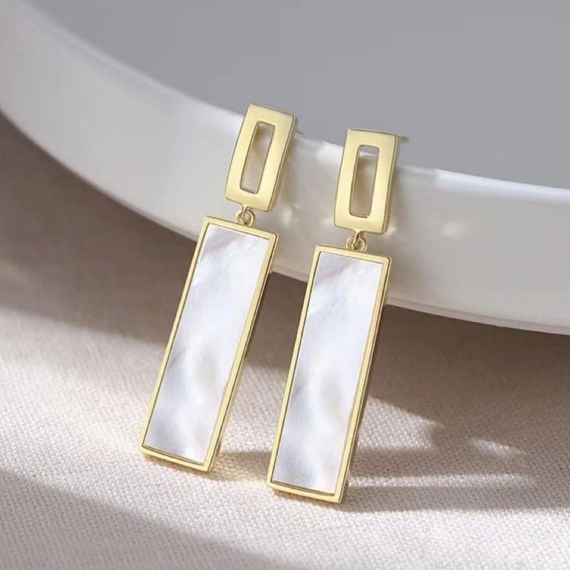 Square Long Hanging Earrings for Women Colorful Enamel Geometric Statement Dangle Earrings Girls Drop Earrings pendientes