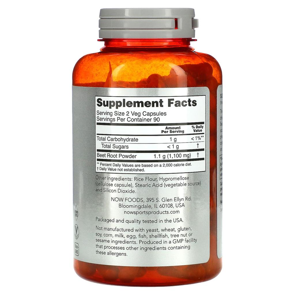 Sports, Beetroot, Veggie Capsules 180 Capsules (550Mg Per Capsule)
