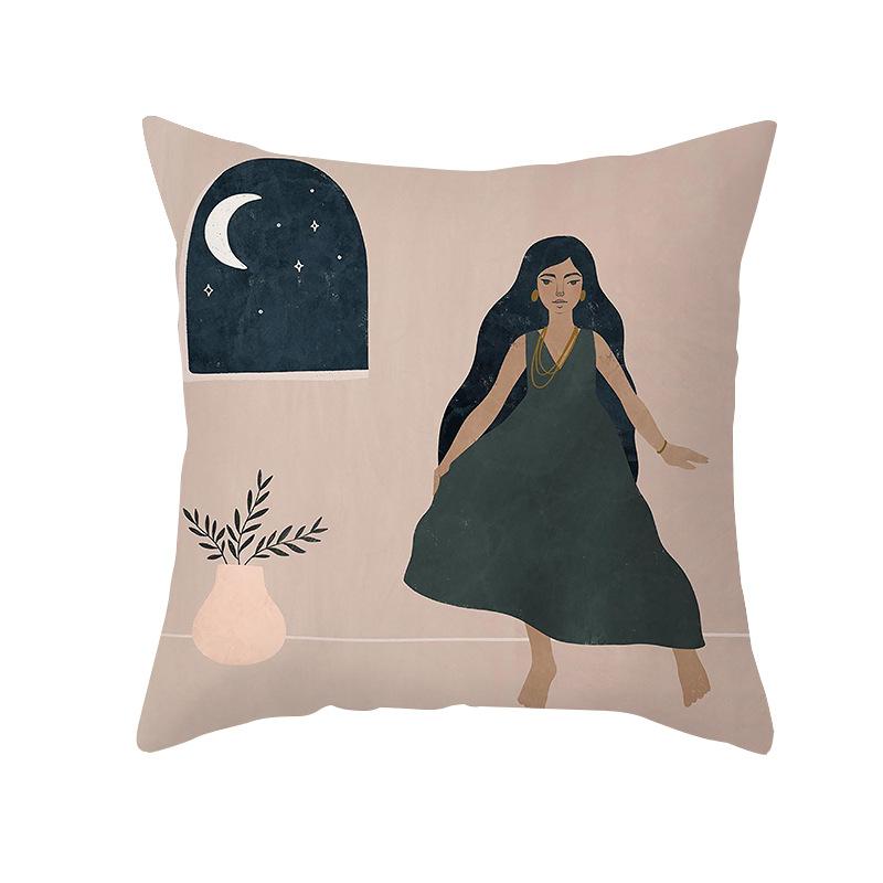 Modern Minimalist Artistic Style Throw Pillow Covers With Short Plush Printed Fabric For Home Living Room Sofa Cushion Cover