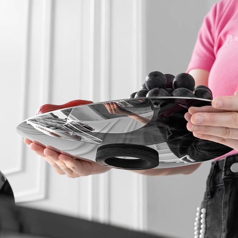 Блюдо из нержавеющей стали, фруктовая тарелка, металлическая фруктовая чаша, поднос для сервировки стола, украшение для дома, вечеринка