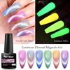 Mtssii 1Pcs 7ML Luminous Thermal Cat Magnetic Gel Pink Temperature Color-Changing Gel Nail Polish Glow In Dark Nail Art Gel Varnish Manicure