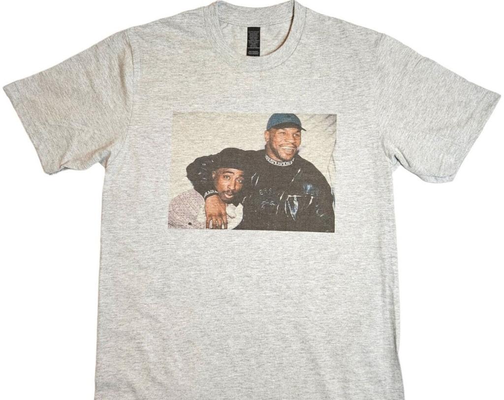 Mike Tyson and Tupac Shakur 2pac Grey T-Shirt sizes available S-3XL
