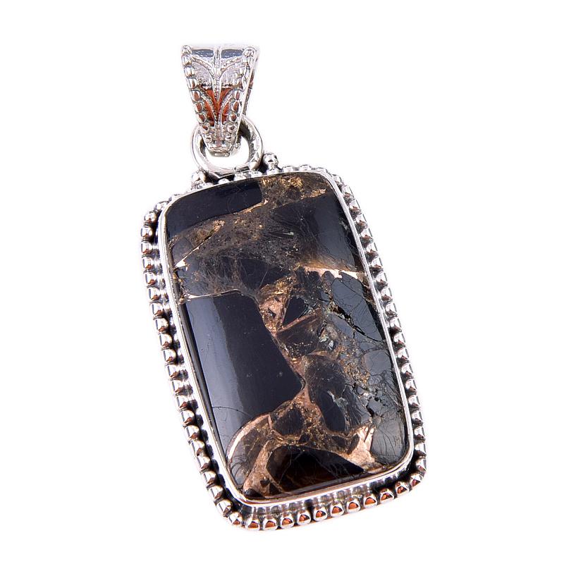 Подвеска из натурального черного медно-бирюзового серебра 925 пробы 1,50 дюйма k8F56