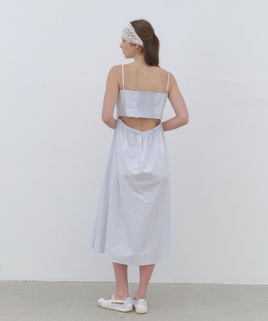 Cluny Open Back Flare Cotton Dress - Sora