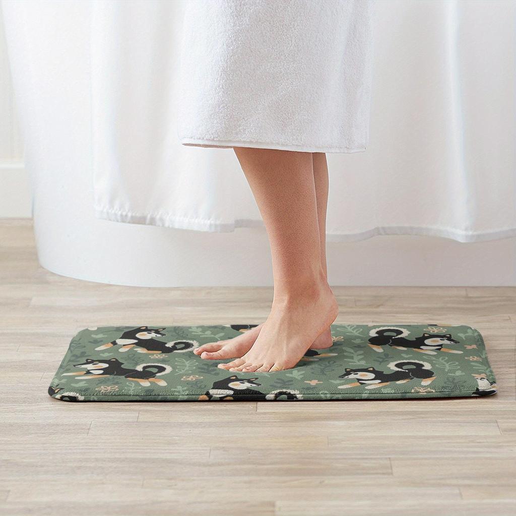 1PC Shiba Inu Kitchen Rug Non-Slip Door Mats Pop design Bathroom Rug Bath Mat Carpet for Home Sink Laundry Decor